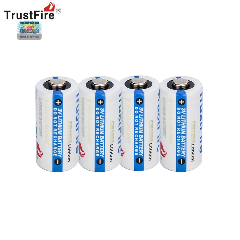 

4pcs/lot TrustFire 1400mAh CR123A 3V Lithium CR 123A Disposable Battery Fit for Flashlight Baby Toy Camera Batteries