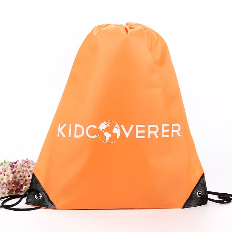 Wholesale Custom Logo Printed 210D Polyester bag Drawstring Backpack