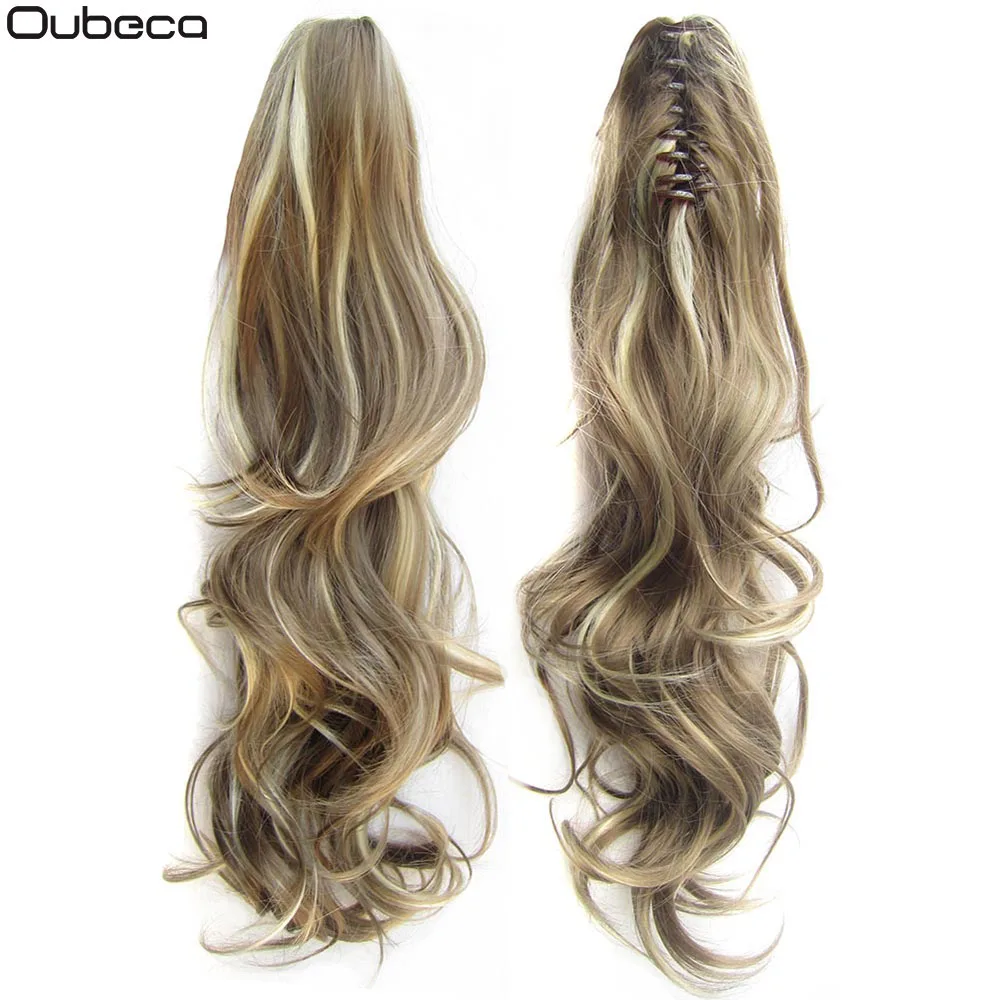 Oubeca Synthetic Claw Clip Curly Ponytail Extensions Long Layered