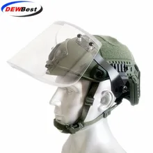 DEWBest бренд NIJ IIIA Быстрый пуленепробиваемый шлем и козырек Набор Дело баллистический шлем-пуля доказательство маска