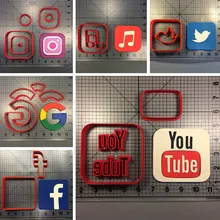 Communication Tools Facebook Google Logo Cookie Cutter Fondant Cupcake Top Made 3D Printed Biscuit Tools Cutter kitchen tools