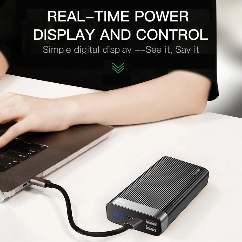  Cargador rápido Baseus 20000 mAh 30 banco de energía 20000 mAh cargador Usb cargador portátil para 