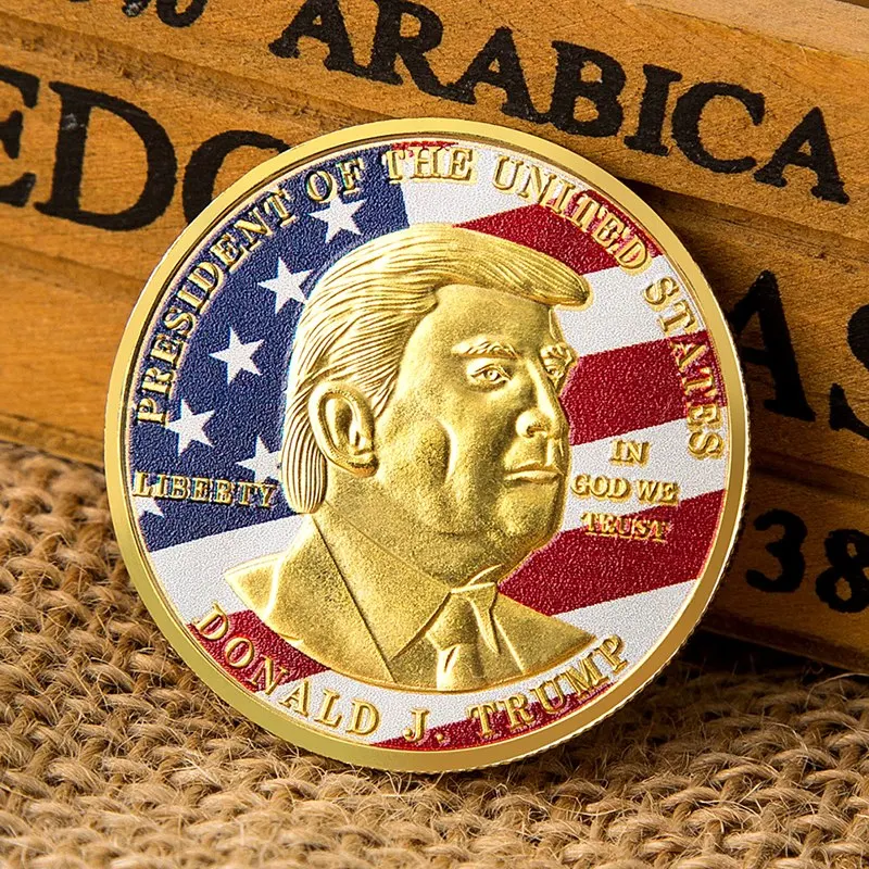 Gold/Silver Metal Coin Collection Silver Coin American 45th President Donald Trump Coin US House The Statue of Liberty Silver