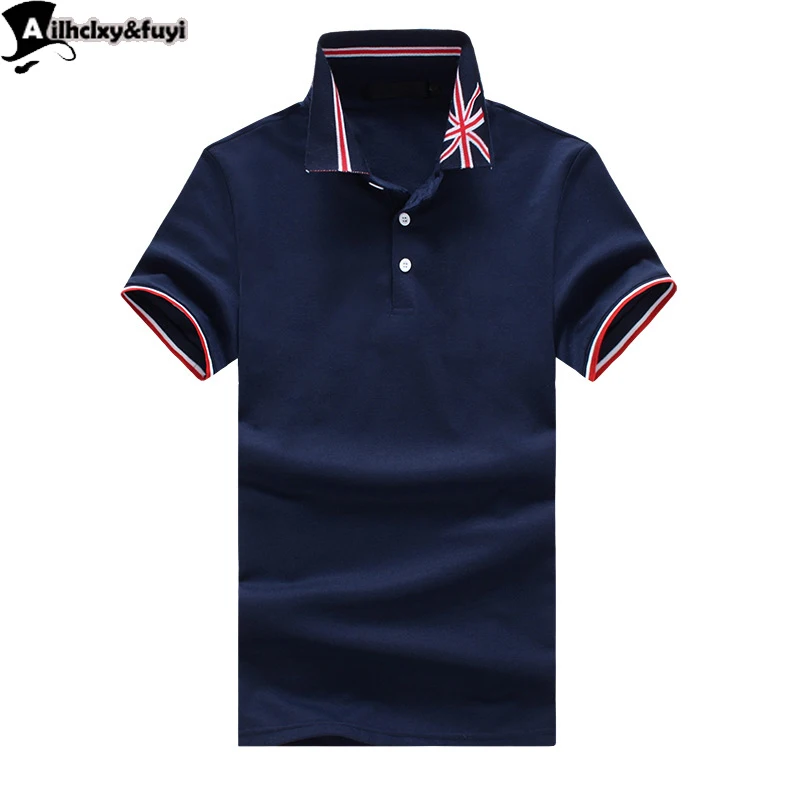 British flag New Fashion Brand Men Polo shirt Solid Color Short Sleeve