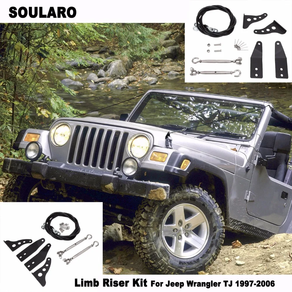 Для Jeep Wrangler TJ 1997 2006 Limb Riser Kit препятствие устранение Защитная веревка отклонение