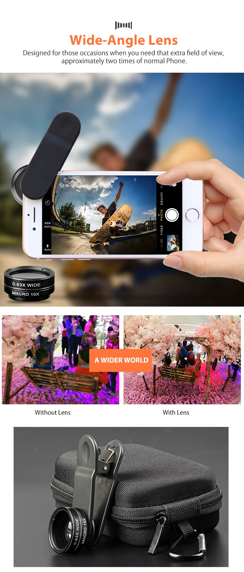 Phone lens XLOT 5 in 1 Fisheye Wide Angle 15X Marco Lens Telescope Lens CPL Mobile Phone Camera Lens for iPhone Samsung Xiaomi Samartphone (10)