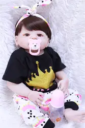 57 см полное Силиконовое боди Reborn Baby Doll игрушка кукла-реборн из ПВХ новорожденных Коллекционная кукла Моделирование игрушка-компаньон