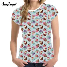 Бесшумные дизайнерские красивые топы с дизайном торта, футболки, уникальная футболка для колледжа для женщин и девочек, стильная женская летняя футболка, новинка, футболка