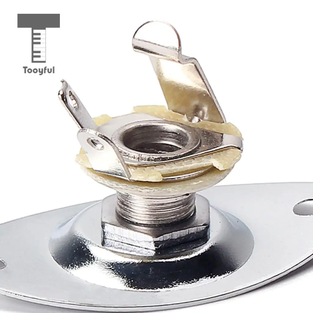 Tooyful 1/4'' Oval Indented Guitar Output Jack Plate Socket for ST Tele Electric Guitar