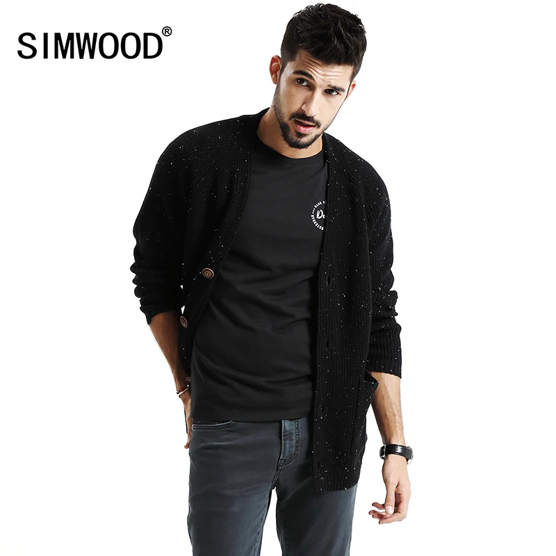 

SIMWOOD 2018 Autumn Winter New Cardigan Men Christmas Gift Knitted Sweater Male High Quality Slim Fit Plus Size MK017004