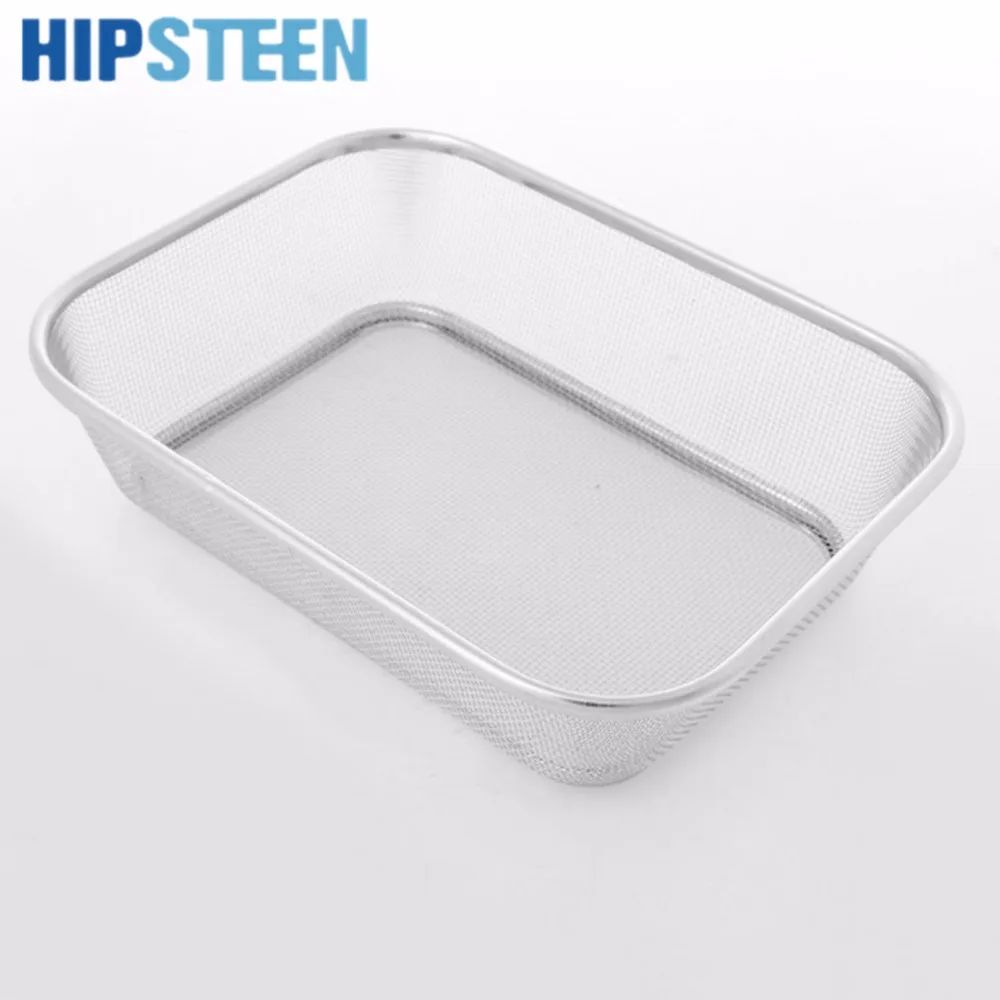 

HIPSTEEN Stainless Steel Rectangle Vegetable Fruit Washing Kitchen Utensil Colander Kitchen Sink Wash Basket For The Kitchen