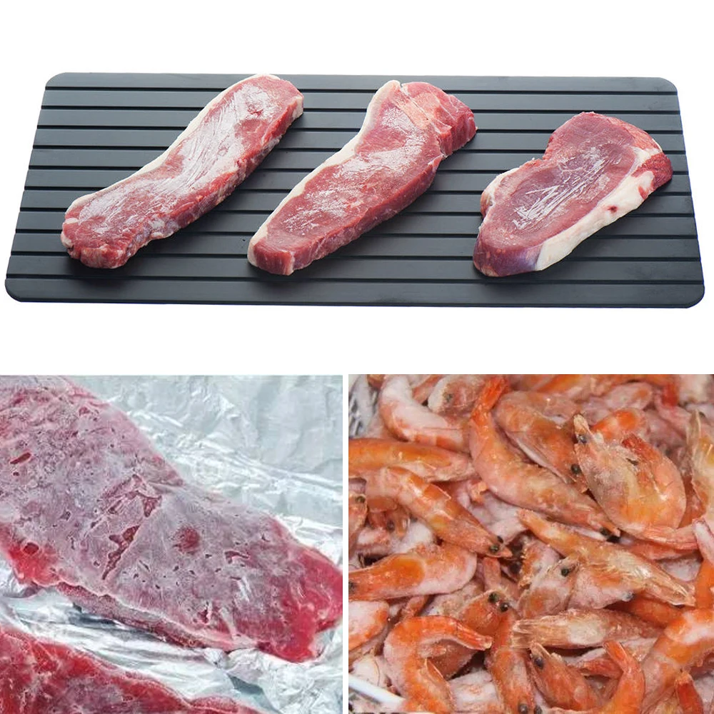 Rapid Thaw Heating Tray Defrost Tray Defroster Frozen Meat Defrost Board Heating Time Saver Kitchen Tool BBQ Grill Accessory