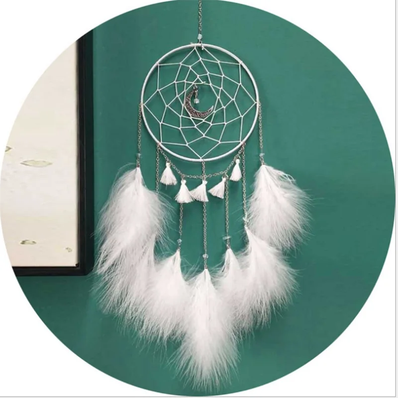 Горячая DIY свет строка романтические перья Dream Catcher стене висит светодиодный для
