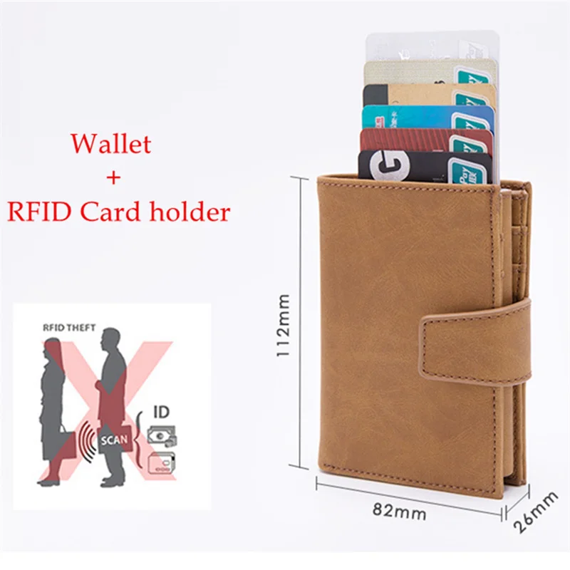 New RFID Protection Credit Card Holder Men Wallet Hasp Metal Purse Single Box Aluminium Blocking Case for Bank Cards