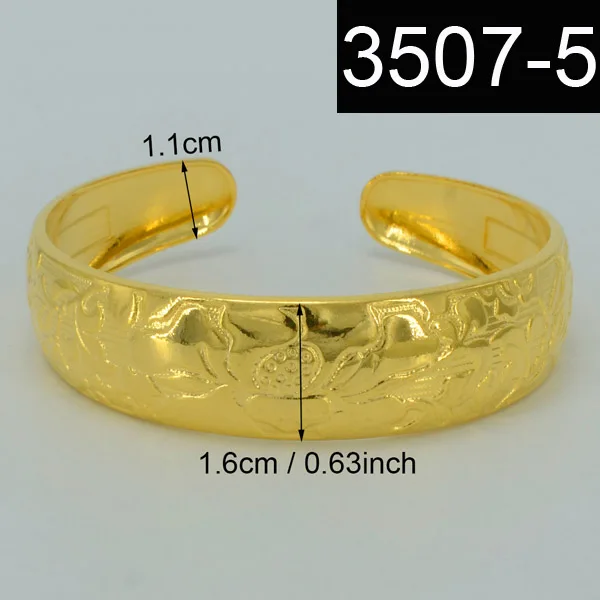 Anniyo Цельный/Арабский Браслет для женщин золотого цвета браслет в дубайском стиле эфиопские свадебные подарки#003507 - Окраска металла: 35075 ONLY ONE PIECE