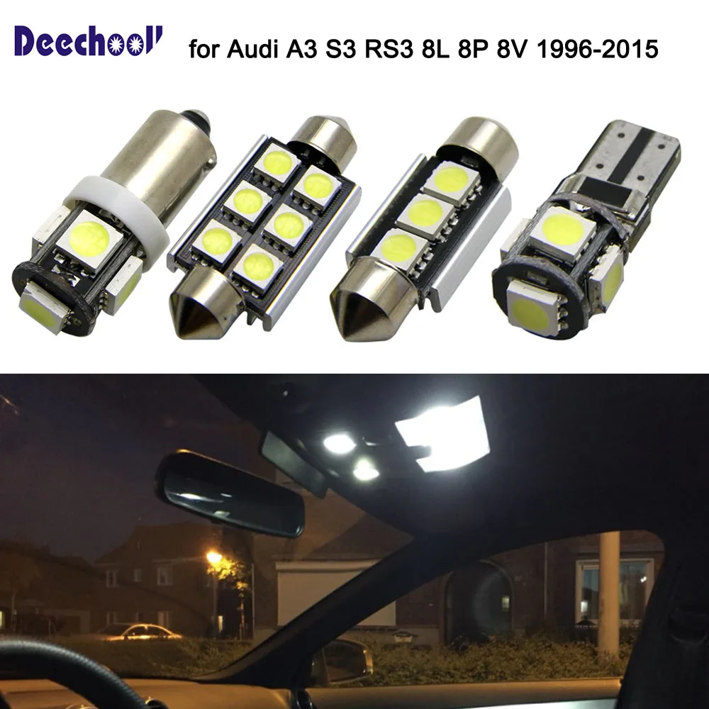 

Canbus 16x Car Interior Light for Audi A3 S3 RS3 96-15,Auto LED bulbs for Audi A3 8V 8P 8L Dome Trunk Reading Lights deechooll