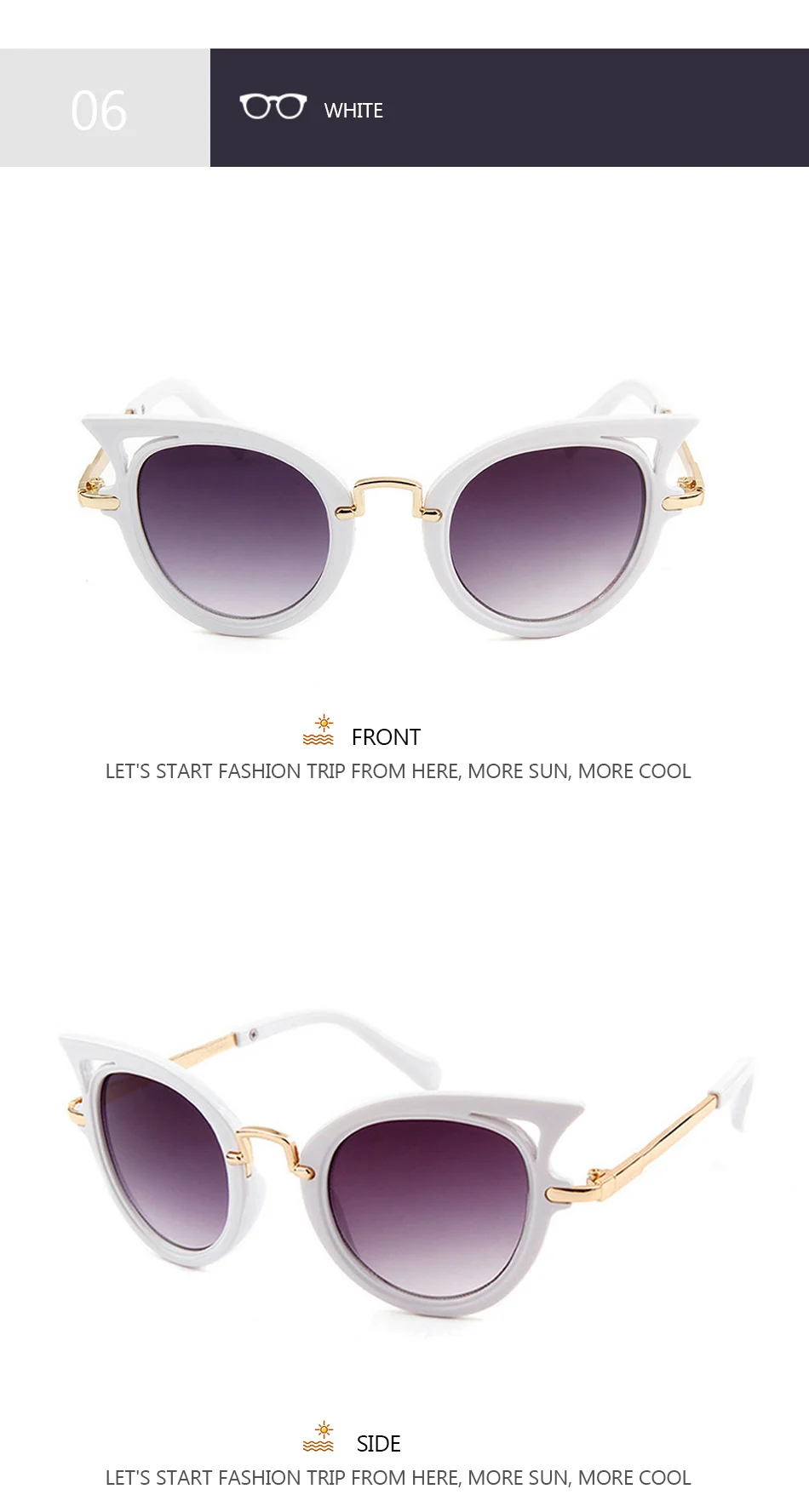 Новые детские солнцезащитные очки с кошачьим глазом для мальчиков и девочек, модные солнцезащитные очки с защитой от ультрафиолета, градиентные линзы UV400