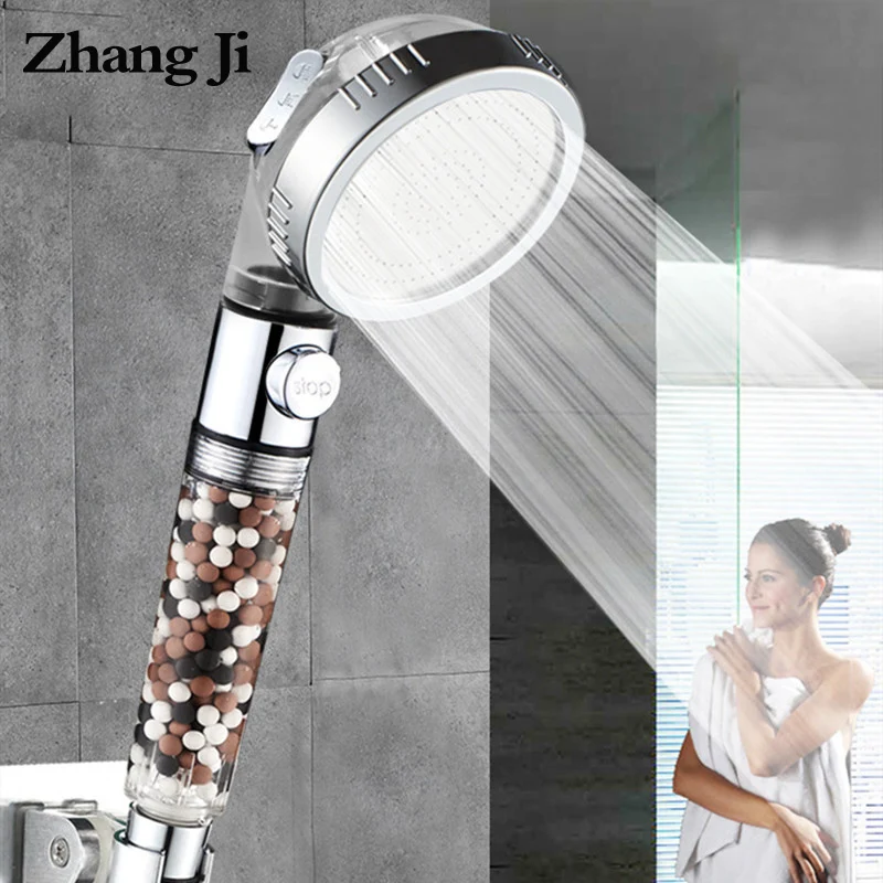 Zhang Ji New Tourmaline Filter balls Water saving 3 Modes adjustable SPA shower head switch