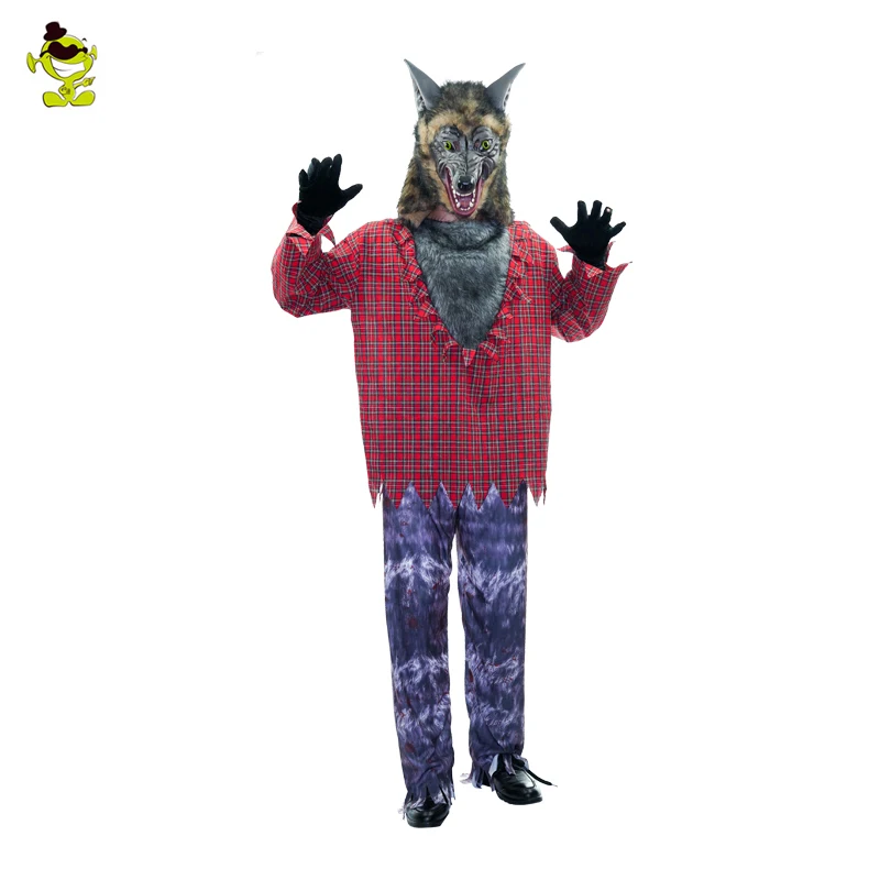 

Adult Man And Women Costume Sexy Ghost Wolf Girl Costume For Women's Halloween Animal Costume Cosplay Party Black Devil Dress