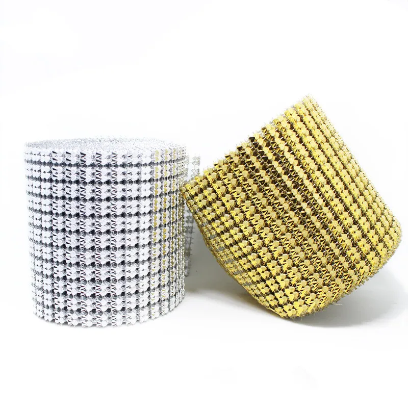 

10Yards/lot Elegant Double Love Heart Diamond Mesh Bling Crystal Ribbon Trim Wedding Party Supplies DIY Home Decorative Crafts