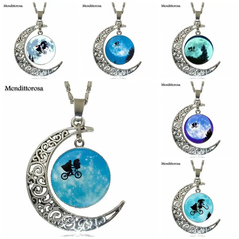 EJ глазурь для девочек эллиott и E. Ожерелье с подвеской T. in front of the Moon Glass кабошоном