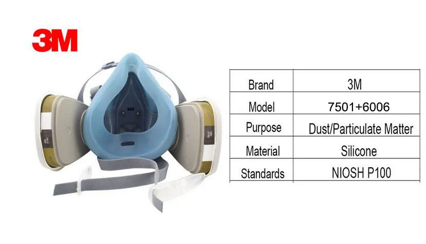 3 м 7501 + 6006 половина респиратор многоразовый респиратор маски защиты маска от органических паров/кислых газов/аммиака защитная маска ZY00