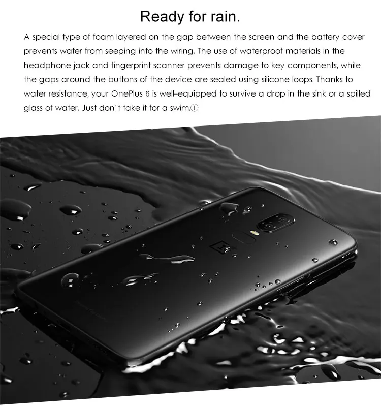 ONEPLUS 6 6GB RAM 64GB ROM Qualcomm Snapdragon 845 2.8GHz Octa Core 6.28 Inch 2.5D AMOLED Screen Dual Camera Android 8.1 4G LTE Smartphone