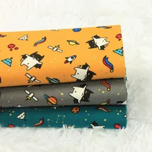 Половина ярда Плотная хлопковая ткань с мультяшным животным принтом ручной работы DIY сумка рот золотой пакет ткань для одежды хлопок B430