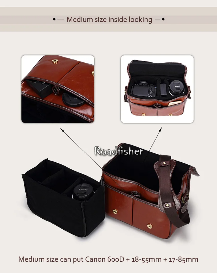Camera leather shoulder bag 115-6