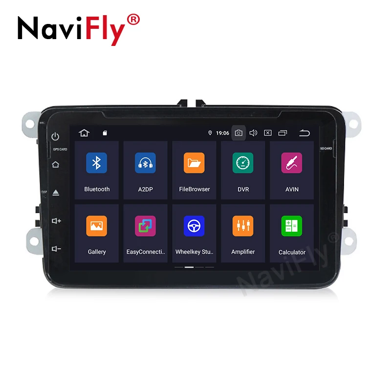 Clearance NaviFly Android 9.0 IPS DSP car multimedia GPS navigation player for VW golf 5 6 passat b6 Skoda Octavia/Fabia/Rapid/Yeti/Superb 4