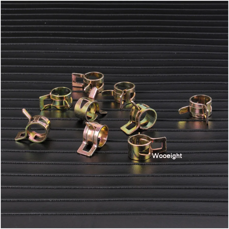 10 Pcs 10mm Vacuum Spring Band Type Fuel Oil Water CPU Hose Silicone Clip Pipe Tube for Band Clamp Metal Fastener Assortment Kit (2)
