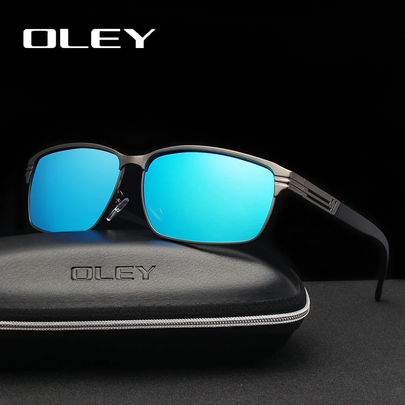 OLEY, модные квадратные мужские поляризованные солнцезащитные очки, светильник, сплав, оправа, линзы, классика, Ретро стиль, женские очки, для вождения, UV400, Y7124