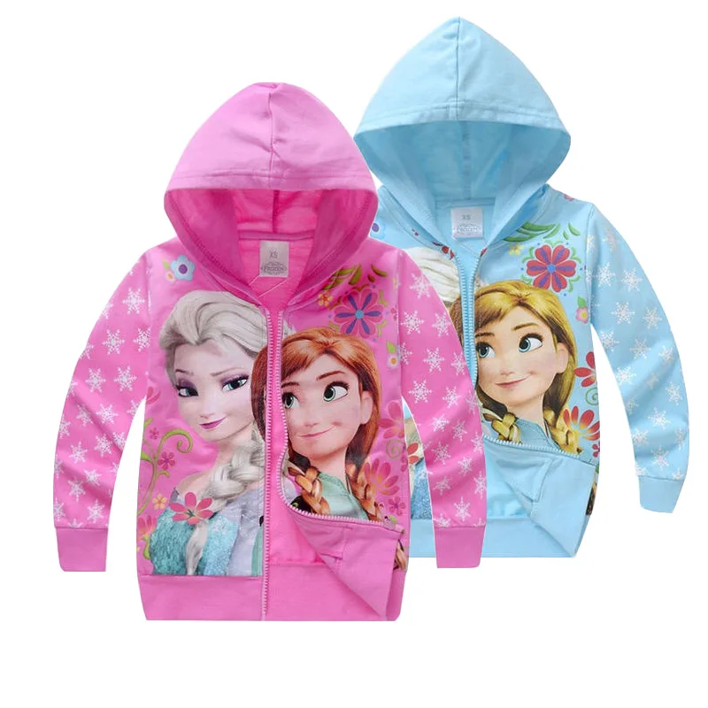 

Girls Spring Autumn Hoodies Elsa Anna Costume Fashion Long Sleeve Zipper Casual Sweatshirt Outerwear 2 3 4 5 6 Years