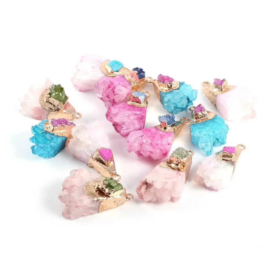 

2019 New Natural Stone Irregular Pendants Agates Crystal Charms for DIY Jewelry Making Necklaces Bracelet
