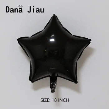 

18inch black color Pentagram Shaped Foil Balloon wedding Birthday Party Decoration Air Ballons Event star Baloon