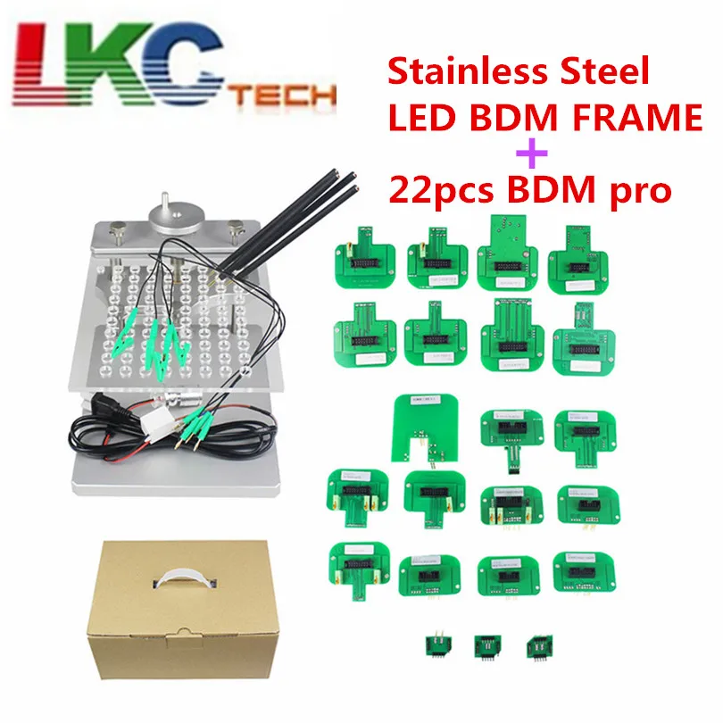 Полный набор LED BDM Рамка ECU пандус адаптер сталь Stainle 22 шт. Адаптеры KTAG KESS KTM Dimsport