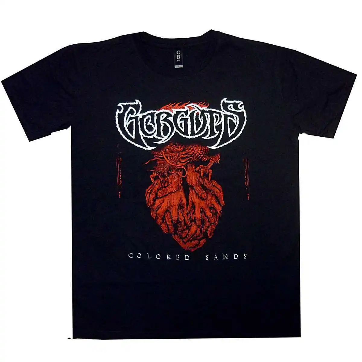Что Gorguts Цветной пески красный руки рубашка L XL Death Metal Футболка Официальный Tshir Для