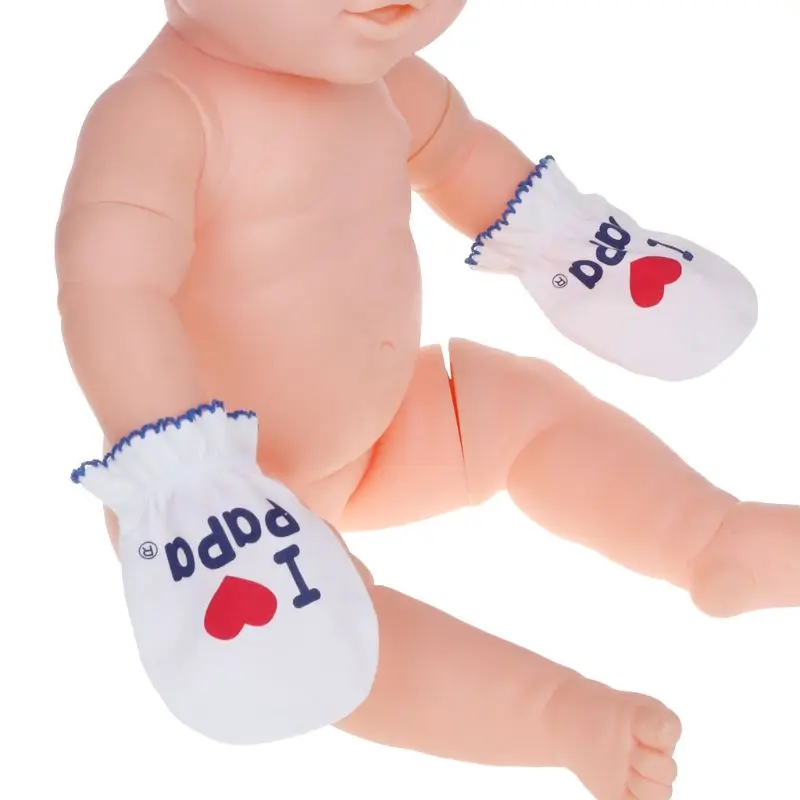 2 пар/компл. детские перчатки анти царапин уход за кожей лица предотвращает укусы руки мягкой смеси хлопка для новорожденных поставки I Love Papa» или «I Love Mama»(«Я люблю творческий мальчик