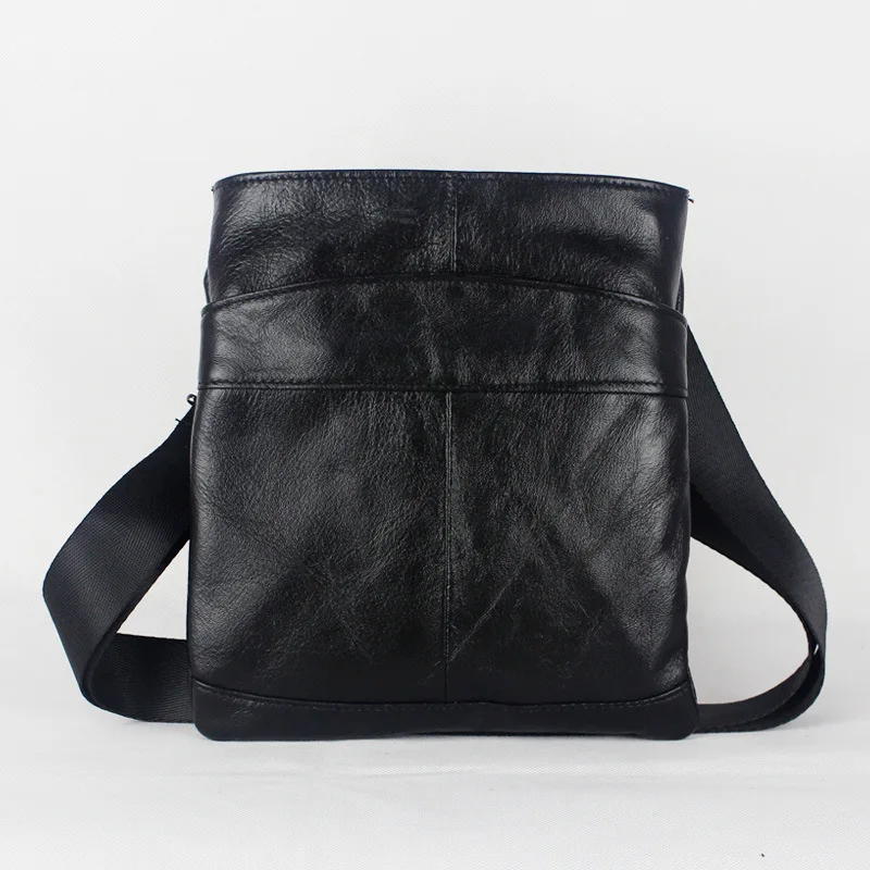 Горячая Распродажа, маленькая сумка для мужчин, сумка-мессенджер через плечо, сумка на плечо, мужская сумка-портфель из натуральной кожи, винтажная мини-сумка через плечо - Цвет: black