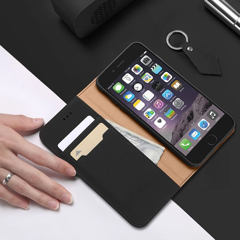 DUX DUCIS чехол из натуральной кожи для iPhone 6 s винтажный флип кошелек телефона plus