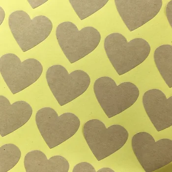 

Fashion kraft heart-shaped Paper 5000PCS/Lot 3.1X2.3cm Sticker Labels Adhesive Stickers DIY For Gift/Box/gift/envelope