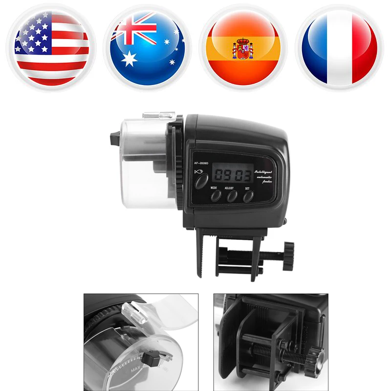 Digital Lcd Electronic Fish Feeder Dispenser Timer Automatic