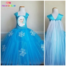Шикарный мечта Queen платье Эльзы Новое поступление; платья наряд костюм принцессы Анна Эльза для девочек детское праздничное платье Детская одежда для девочек