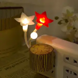 Новые творческие пятиконечная цветок свет Управление Сенсор Подключите ночник энергосберегающие Спальня ночники светильник украшения