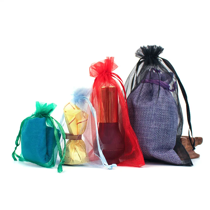 25 шт./лот, сумки для ювелирных изделий из органзы, упаковка, сумки из органзы, сумки для свадебных подарков, саше, Рождественский Подарочный пакет, поддержка, печать логотипа