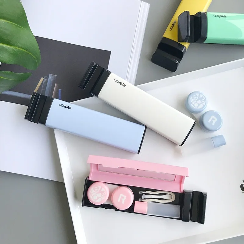 

Candy Color Contact Lens Case with Mirror Contact Lenses Case Container Cute Lovely Travel Kit Box Phone Holder