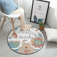 AOVOLL ковры для гостиной, скандинавский тренд, круглый ковер с мультяшным Кроликом, Круглый нескользящий Комфортный коврик, ковер для спальни, детская комната