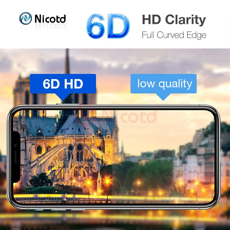 6D 360 Полное покрытие краев закаленное стекло для iphone 8 Plus X 10 Защитная пленка для экрана для iphone X 7 6 6s 7 Plus защитное стекло