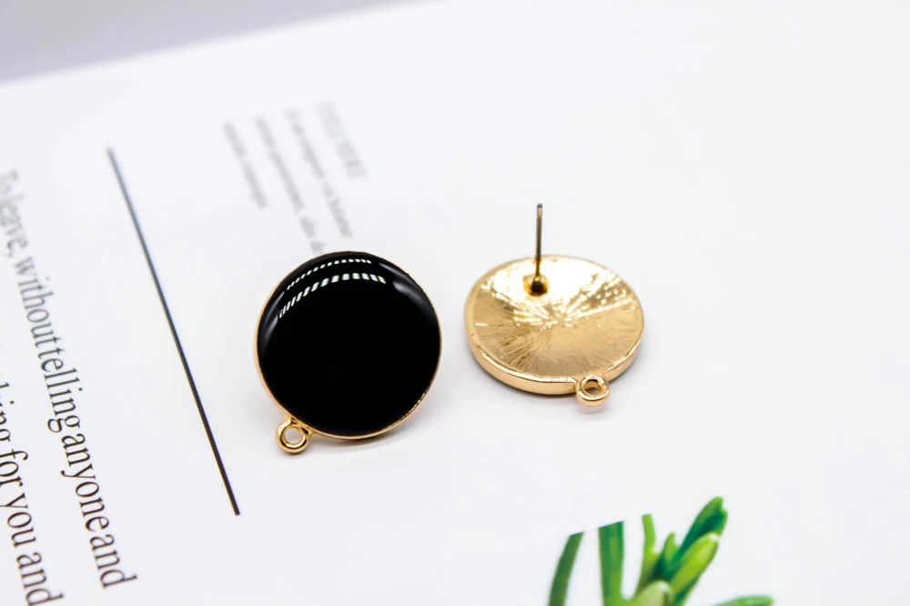 ZEROUP Enamel Alloy Stud Earring Simple Style for Women DIY Jewelry Accessories Handmade Materials 6pcs Jewelry Findings