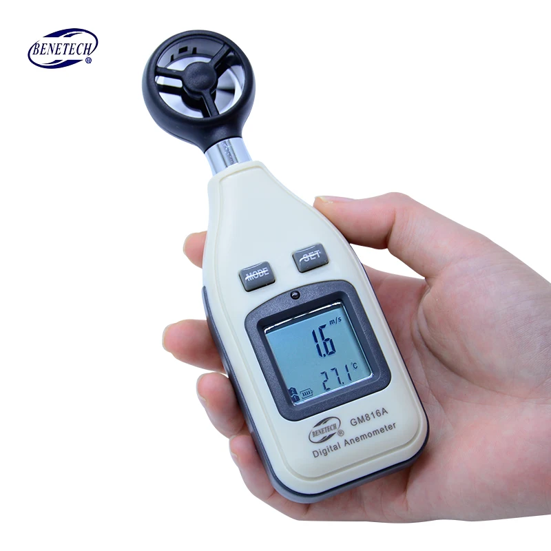 

Benetech GM816A Electronic Digital Anemometer LCD Pocket Smart Air Velocity Meter Thermometer Wind Speed Temperature Tester
